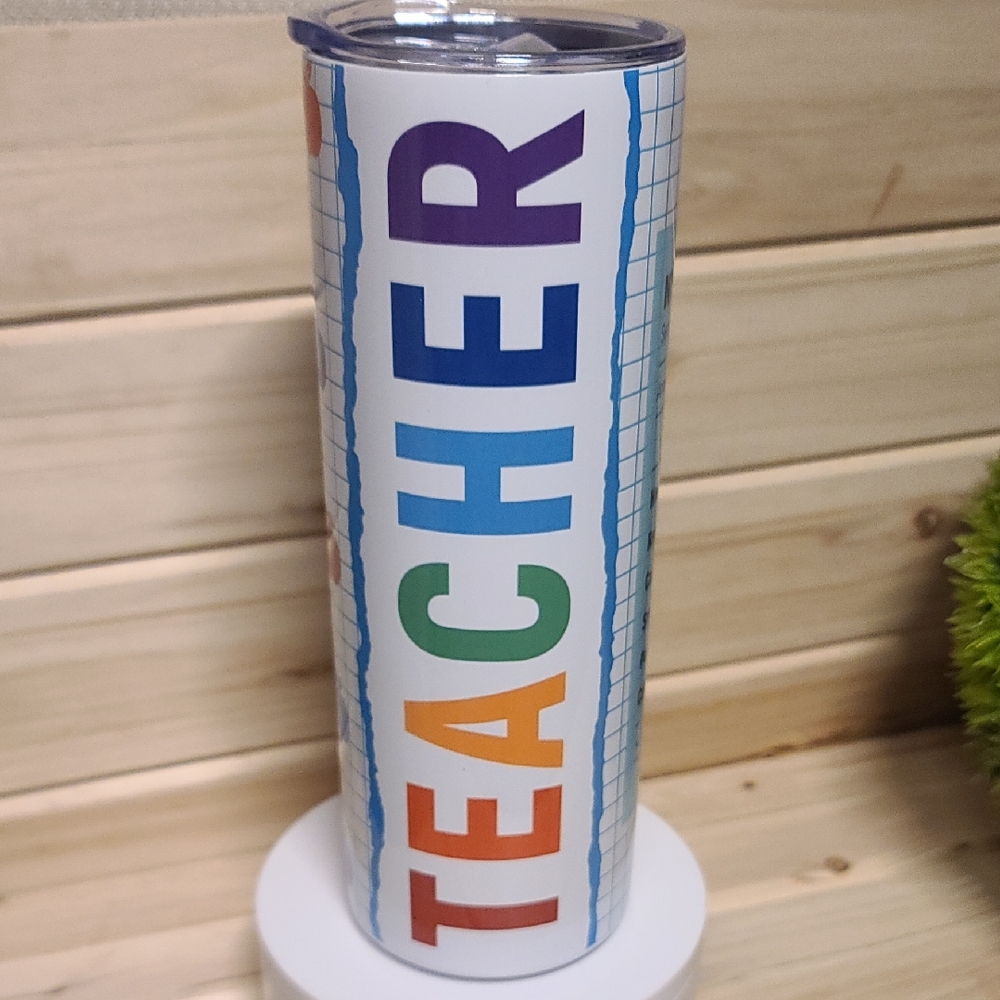 Multicolor Teacher Tumbler Stainless Steel School Instructor NWT - Picture 1 of 5